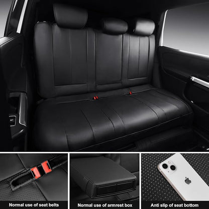 CAR PASS Nappa Leather Car Seat Covers Full Set, Water Resistant 3D Foam Faux Leather Seat Covers with Lumbar Support, Automotive Seat Covers 5 Seats Comfort & Universal Fit for Cars SUV Truck, Black