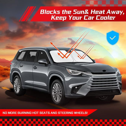 ARISMOTOR Windshield Sun Shade for L-EXUS TX TX350/500h/500h+ 2024-2026, Custom Fit Foldable Front Window Sunshade Sun Visor Protector, Block UV Rays Keep Your Car Cooler