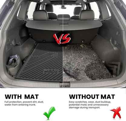 LASFIT 3D Custom Fit Trunk Cargo Mat for Volkswagen VW2018-2024(Fit 5 Seats), All Weather Protection Premium TPE Trunk Mat Trunk Liner Trunk Tray Cargo Liner, Easy to Clean