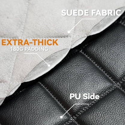Car Seat Covers for Dogs–Waterproof PU Leather Car Front Seat Cover for Pets & Humans,Scratchproof Captain Seat Protector Fits Most Cars, Trucks, SUVs，Minivans(Black)