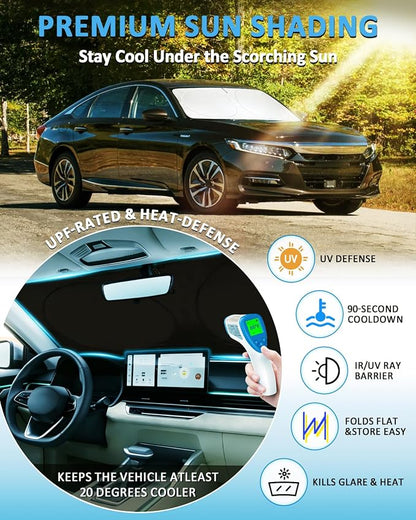 Sun Shade for Honda Accord 2018-2022(Not for 2022 Sport) Windshield Sunshade for Accord Car Accessories Front Window Shield Windshield Cover Sun Visor Protector Block UV Keep Car Cool