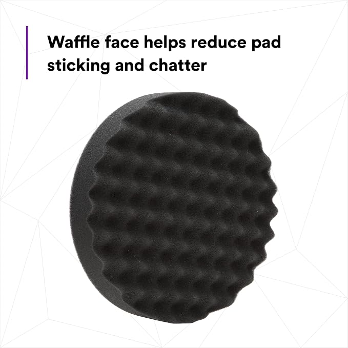3M Perfect-It Foam Polishing Pad, 05738, 8 in, 1 Pad, Single Sided, Black, Waffle Face, Buffing and Polishing
