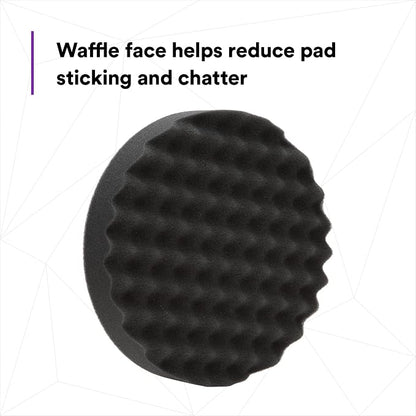 3M Perfect-It Foam Polishing Pad, 05738, 8 in, 1 Pad, Single Sided, Black, Waffle Face, Buffing and Polishing