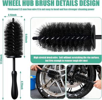 13PCS Motorcycle Cleaning Kit, Motorcycle Detailing Kit Overall Cleaner Tools Car Washing Brush Rims Cleaning Kit Chain Tire Wheel Brush Set Chain Tire for Car Bike Motorbike (Green)