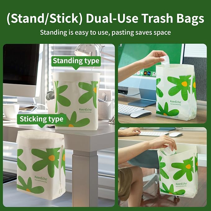 Disposable Car Garbage Bin Bags, Vomit Trash Bags made with Recycled HDPE for Boat, Plane, Travel, Camping, Bedroom, Study Room, Office and Car, 20 pcs