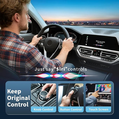 2026 Upgraded Wireless CarPlay Adapter for iPhone, Compact Mini Metal Shell Design Small Size, (New Update) Plug and Play, Fast and Stable Connection CarPlay Adapter for Apple iOS ＆Android (Navy Blue)