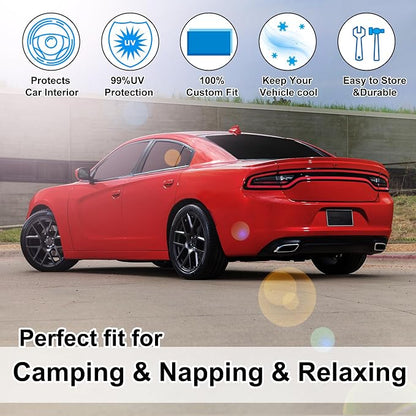 TINGLU Window Shades for Dodge Charger 2011-2023 Accessories Car Side Full Windows Cover Camping Rear Windshield Sun Shade Sun UV Rays Privacy Protection 6PCS