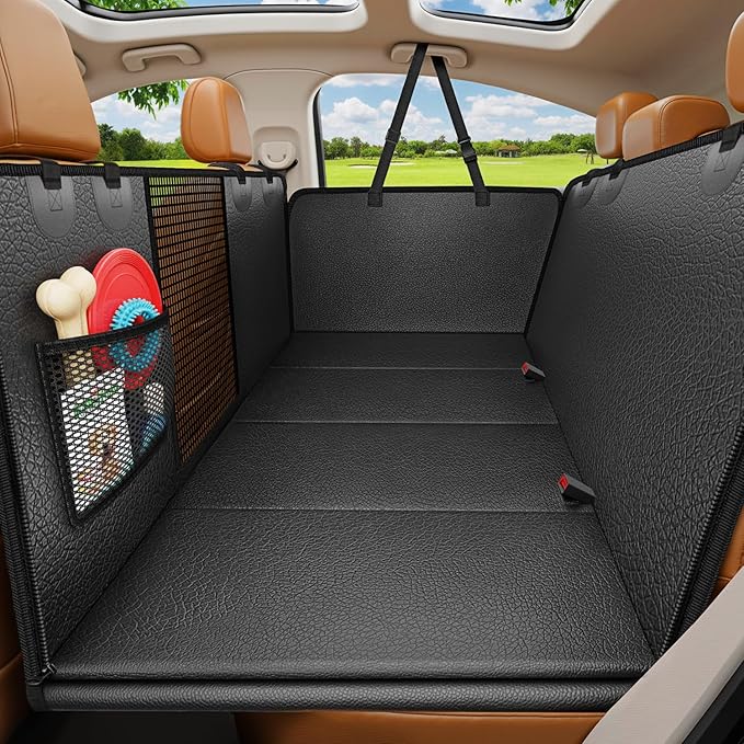 URPOWER Hard Bottom Dog Car Seat Cover for Pets 100% Waterproof Seat Cover Hammock 600D Heavy Duty Scratch Proof Nonslip Durable Back Seat Covers for Cars Trucks and SUVs