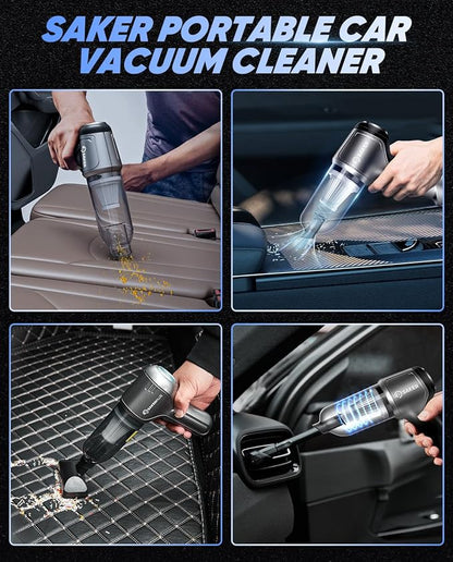 Saker Car Vacuum Portable Cordless Handheld Car Vacuum 15000PA High Power with Brushless Motor and Blower for Cars,Office,Home Cleaning HL107B