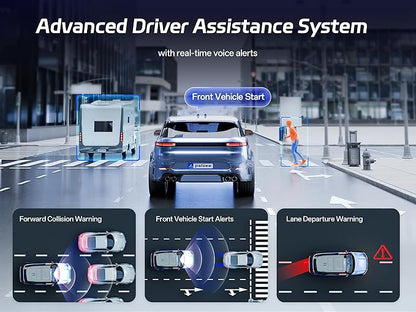 Pelsee S12 Pro Mirror Dash Cam with STARVIS 2 Sensor, Rear View Mirror Camera 5.8GHz WiFi, 4K Front and 1080P Rear Backup Camera for Car, ADAS, Voice Control, Color Night Vision, 64G Meomory Card