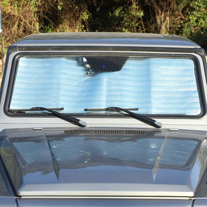 Windshield Sun Shade Compatible with Mercedes Benz G Class W463 2004-2018 Foldable Front Windshield Sunshade Protector, Block UV Rays Keep Your Car Cooler