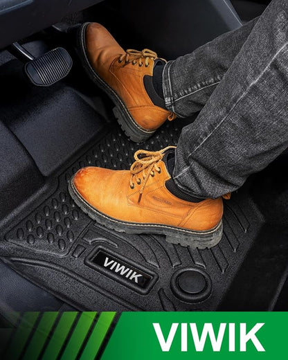 VIWIK Floor Mats for Honda HR-V 2023 2024 2025,All Weather Floor Mats Accessories TPE Custom Floor Liners 1st & 2nd Row Black