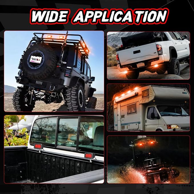 3 Inch LED Pod Lights Red Yellow Off Road Auxiliary Rear Light Fog Driving Cube Light Bar Red Hunting Fishing Emergency Safety Signal Work Lights for Truck UTV Pickup Motorcycle Boat