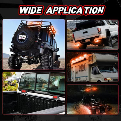 3 Inch LED Pod Lights Red Yellow Off Road Auxiliary Rear Light Fog Driving Cube Light Bar Red Hunting Fishing Emergency Safety Signal Work Lights for Truck UTV Pickup Motorcycle Boat