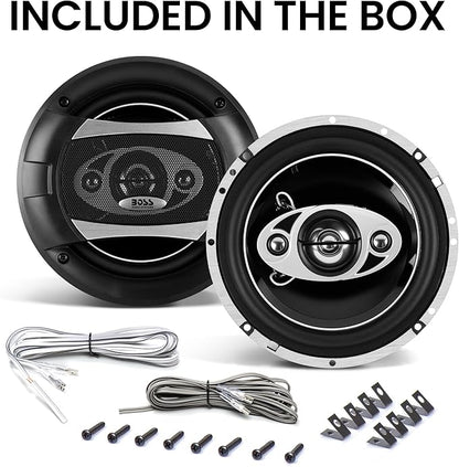 BOSS Audio Systems P65.4C Phantom Series 6.5 Car Door Speakers - 400 Watts Max, 4 Way, Full Range, Tweeters, Coaxial, Sold in Pairs