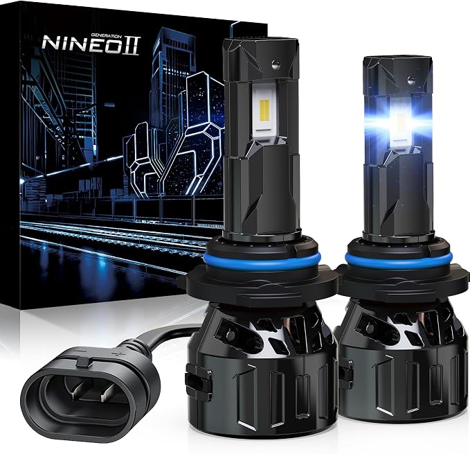 NINEO 9006 Bulbs, 9006 Fog Lights, [2025 Upgrade] 600% Brighter 6500K White, Fan-Cooled, No Flicker, Plug & Play, Driving or Fog Light, 2 Pack