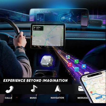 Wireless CarPlay Adapter for iPhone (2026 Upgraded), Mini Plug & Play for Cars with Factory Wired Apple CarPlay, Fast & Stable Connection, Easy Setup, Wide Vehicle Compatibility USB & USB C (Black)