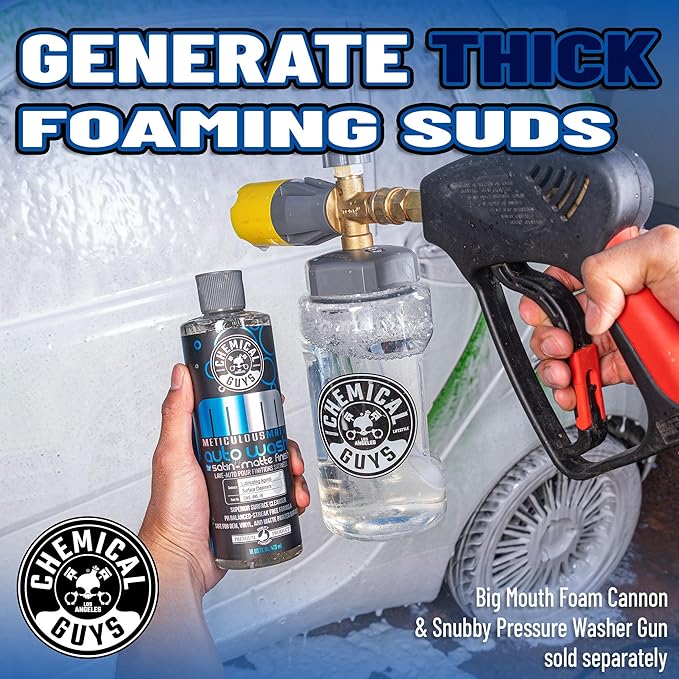 Chemical Guys Car Wash Soap – Meticulous Matte – High Foaming Car Foam Soap for Foam Cannons, Guns and Buckets – Safe for Satin and Matte Paint Finishes, Scratch Free Cleaning, 16 oz Bubble Gum Scent