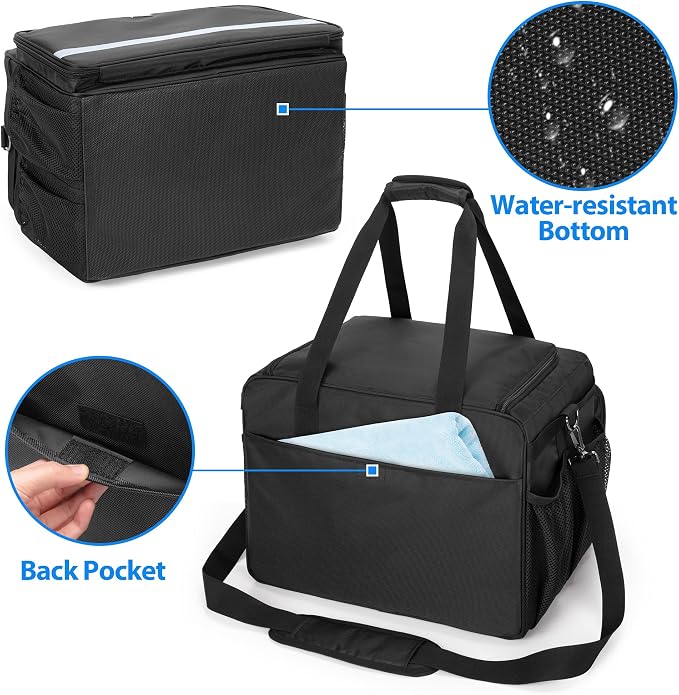 samdew Large Detailing Bag, Detail Organizer for Auto Detailing Supplies Storage, Car Cleaning Caddy for Vehicle Wash Tools, Car Care Box for Detailing Bottles, Towel, Buffer and More, Bag Only