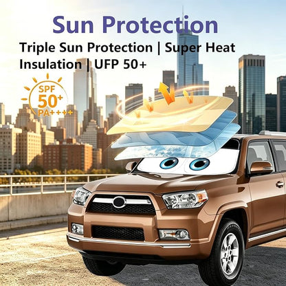 Gven Windshield Sun Shade for Toyota 4Runner 2010-2023 2024 2025 2026, SR5, Trail, TRD (Off-Road, Premium, Pro) Limited Accessories Car Shades Front Windshield UV Heat Protector (4 Runner)