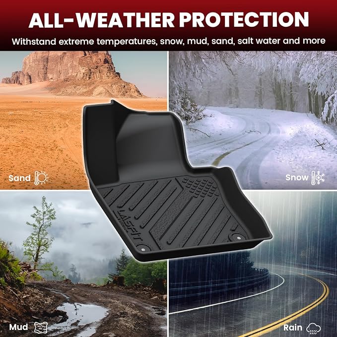 ASFIT 3D Custom fit Floor Mats for VW Volkswagen Jetta 2011 2012 2013 2014 2015 2016 2017 2018, All-Weather Protection TPE 1st & 2nd Row Car Mats, Super Duty, Easy to Clean, Not Fit SportWagen