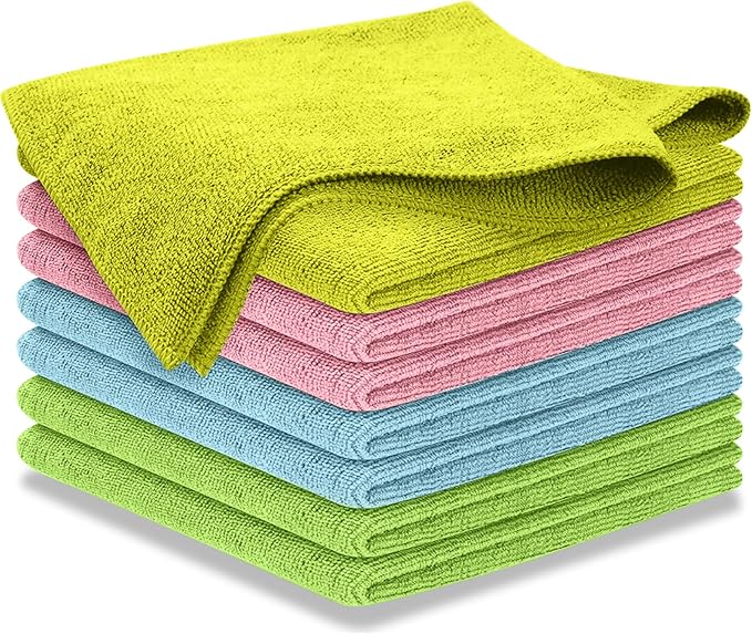 USANOOKS Premium 300GSM Microfiber Cleaning Cloth - 12.5"x12.5" High Performance - 1200 Washes, Ultra Absorbent Microfiber Towels for Cars Undercarriage, Rims & Engine Bay Cleaning - Microfiber Cloth