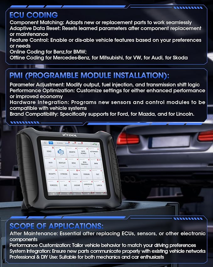 XTOOL IP900BT OBD2 Scanner Diagnostic Tool, ECU C0ding Automative Scanner, AI-Assisted Wireless Scan Tool with 41+ Reset, 4000+ Bidirectional Scanner for Car, CAN FD/DoIP/FCA, 3-Y Update