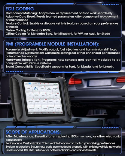 XTOOL IP900BT OBD2 Scanner Diagnostic Tool, ECU C0ding Automative Scanner, AI-Assisted Wireless Scan Tool with 41+ Reset, 4000+ Bidirectional Scanner for Car, CAN FD/DoIP/FCA, 3-Y Update