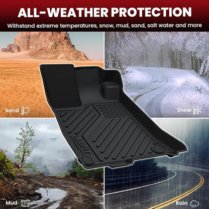 LASFIT Floor Mats for Acura ILX 2013-2022 Sedan, Custom Fit All Weather Floor Liners TPE Car Mat Set for Front & Rear Row Mat, Black