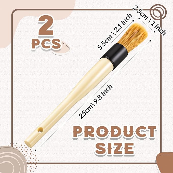 Patelai 2 Pack of Parts Cleaning Brush Home and Auto Use Parts Cleaner for Cleaning Auto Engine, Small Motors, Car Detailing, Wheels, Boats, Air Vents, Machinery (Beige)