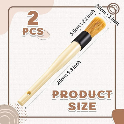 Patelai 2 Pack of Parts Cleaning Brush Home and Auto Use Parts Cleaner for Cleaning Auto Engine, Small Motors, Car Detailing, Wheels, Boats, Air Vents, Machinery (Beige)
