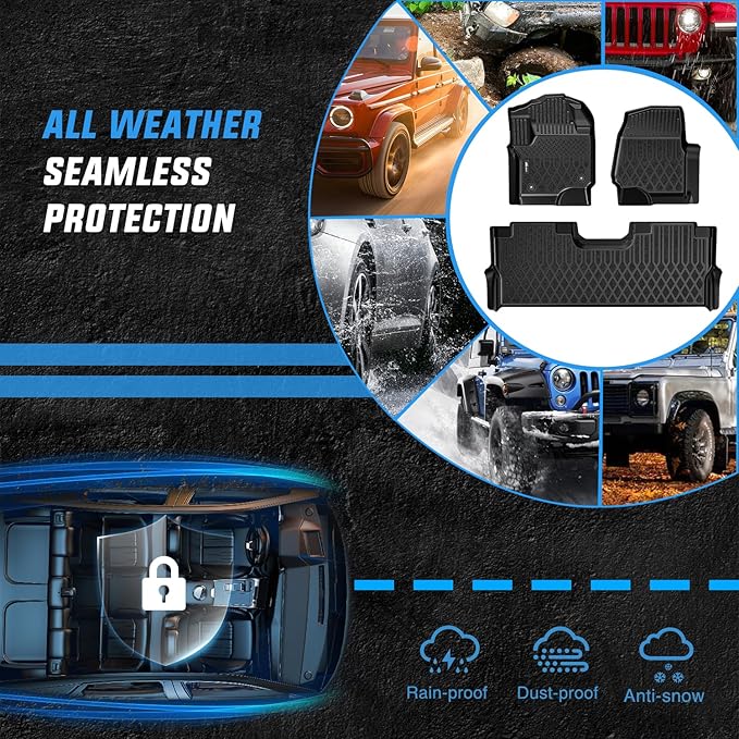 Nilight TPE Floor Mats for Ford F250 F350 F450 F550 Super Duty Crew Cab Bucket Seat 2017 2018 2019 2020 2021 2022 2023 2024 2025 2026 All Weather Custom Fit Heavy Duty Floor Liners