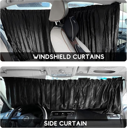 ZATOOTO Car Curtains - Divider Privacy Window Sun Shade - Side Windshield Magnetic Sunshades Covers - Travel Removable Simple