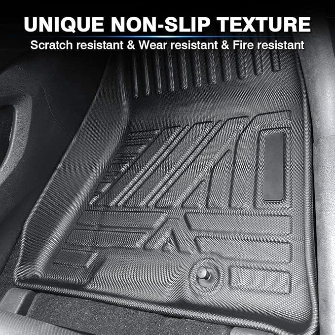 All Weather Floor Mats Compatible with 2018-2024 Toyota Camry(NO FIT 2018-2024 Camry Hybrid), Custom Fit Full Set Floor Liners, Odorless, Raise Edge, Non Slip, Easy to Install, Camry Accessories