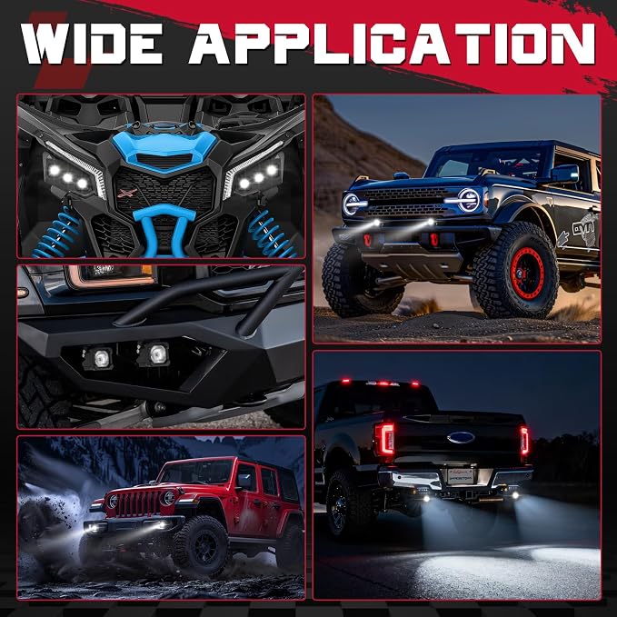 LED Pods, OFFROADTOWN 2inch 50W LED Cubes Driving Lights Pods Bumper Light Ditch Fog Reverse Light for Truck Pickup UTV ATV SUV 4x4 Car Motorcycle - Driving