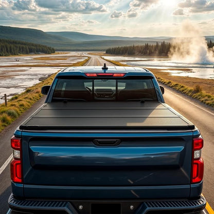 AUTOSAVER88 FRP Hard Tri-fold Truck Bed Tonneau Cover Compatible with Nissan Frontier 2005-2026 5 ft Bed (NO México)