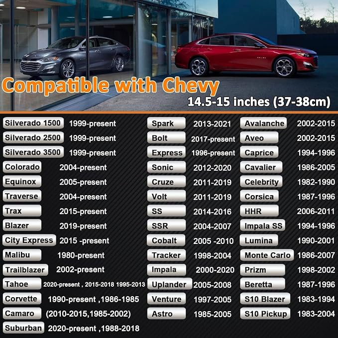West Llama Customized Auto Car Steering Wheel Cover for Chevy 14.5-15 inches, Steering Wheel Cover for Chevrolet (Black+Blue - Standard Size)