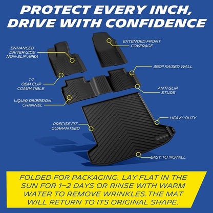 Michelin Vehicle Mats, All-Weather TPE Custom Fit Liner for 2022+ Hyundai Tucson Gas (4 Piece A), Premier