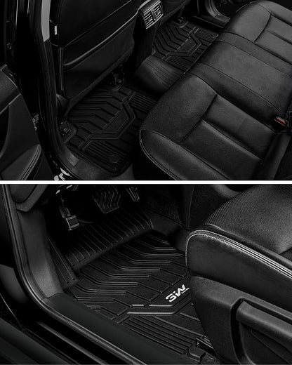 3W Floor Mats for 2021-2025 2026 Nissan Rogue Custom Fit TPE All Weather Rogue Floor Liner Full Set 1st & 2nd Row Car Mats - Black (NOT for Sport)