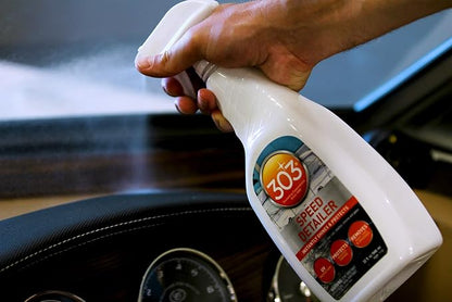 303 Products Marine Speed Detailer - Instantly Shines And Protects - UV Protection - Protects Against Fading - Removes Dust, Dirt, And Smudges, 32 fl. oz. (30205)Packaging May Vary, White