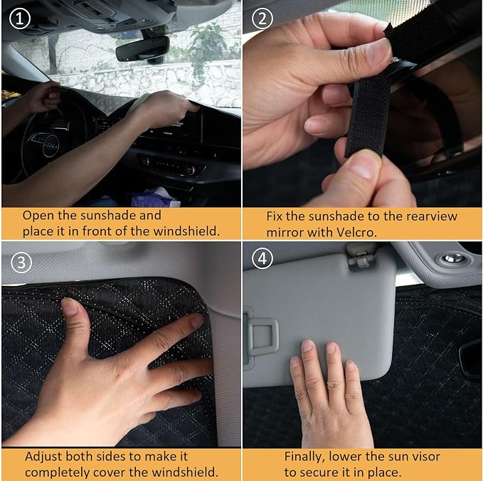 Car Windshield Sun Shade 5 Layers Thick for Ford Edge SUV 2015-2024 2025 - Front Window Sunshade Sun Visor Accessories - Protector Vehicle Reflect UV Sun and Heat