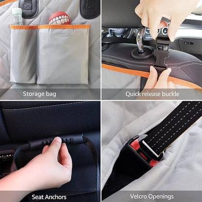 Dog Seat Cover for Tesla Model 3 Waterproof Car Seat Protector with Mesh Window Dog Car Hammock Against Dirt and Fur Anti-Scratch Nonslip Machine Washable Back Seat Cover for Model Y