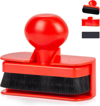 Tire Shine Applicator Brush - Large Automotive Tire Dressing Applicator with Storage Stand for Tire Detailing & Car Wash Kit,3.6 Inch Length, Included Magnetic Sheet for Easy Storage (Black) (Red)
