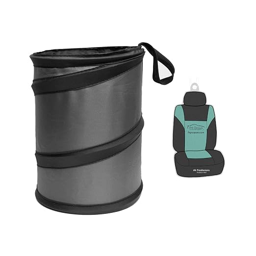 FH Group FH1120 Collapsible Trash Can (Black) Small with Gift - Universal for Cars Trucks and SUVs