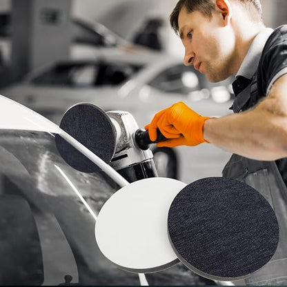 7'' Universal 3-Pack Orange Peel Remover Denim Polishing Pads – 2000 Grit (135mm) Hook & Loop for Easy Attachment, Professional Paint Leveling & Detailing Pad, V2 Upper Layer Clear Coat Scratch Repair