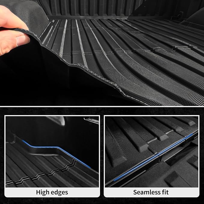 OEDRO Truck Bed Mat Fit for 2024 2025 2026 Toyota Tacoma 5FT, TPE All Weather Tacoma 5FT Heavy Duty Pickup Bed Liner Accessories, Black