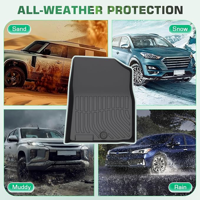 Floor mats & Cargo Liner for Kia EV6 2024 2023 2022, All Weather TPE Custom Fit Floor Liners Full Sets Car Mats & Trunk Liner Accessoires for EV6 Anti-Slip & Durable, Black