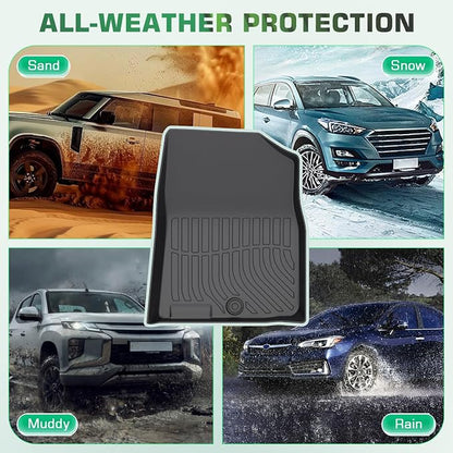 Floor mats & Cargo Liner for Kia EV6 2024 2023 2022, All Weather TPE Custom Fit Floor Liners Full Sets Car Mats & Trunk Liner Accessoires for EV6 Anti-Slip & Durable, Black