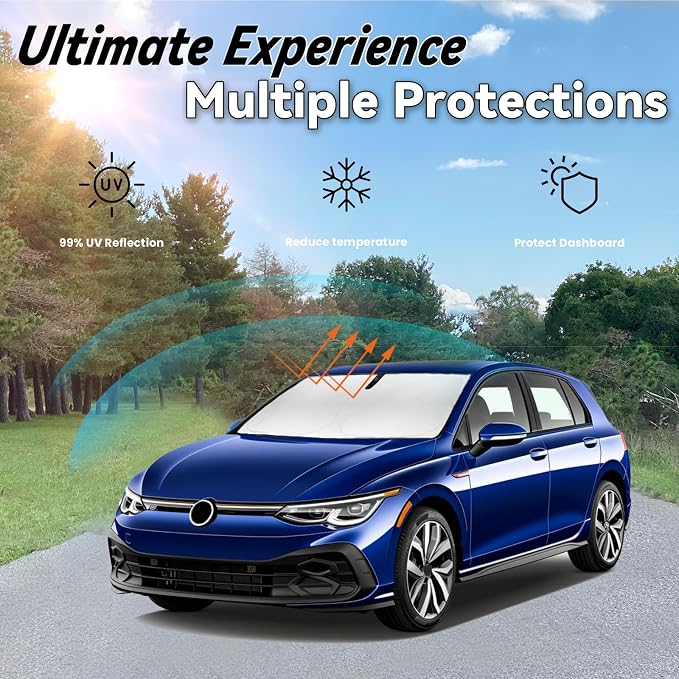 Windshield Sun Shade Custom-Fit for Volkswagen VW Golf 2015-2021