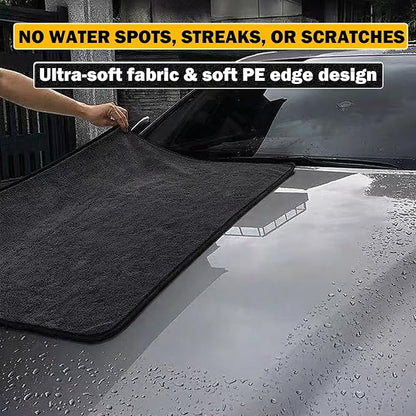 Car Drying Towel (36"x 24"/3ft x 2ft), 2 Pack Ultra Absorbent Microfiber Drying Towels for Cars, Leave No Streaks, Scratches or Water Spots, Extra Large Drying Towels Car Detailing for Cars